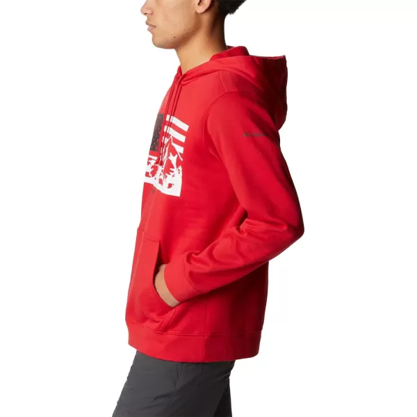 imageColumbia Mens Trek Graphic HoodieMountain RedUs Hood Flag