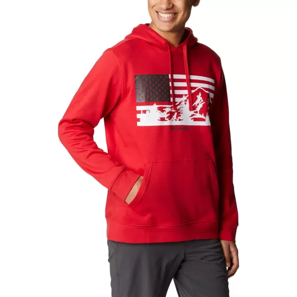 imageColumbia Mens Trek Graphic HoodieMountain RedUs Hood Flag