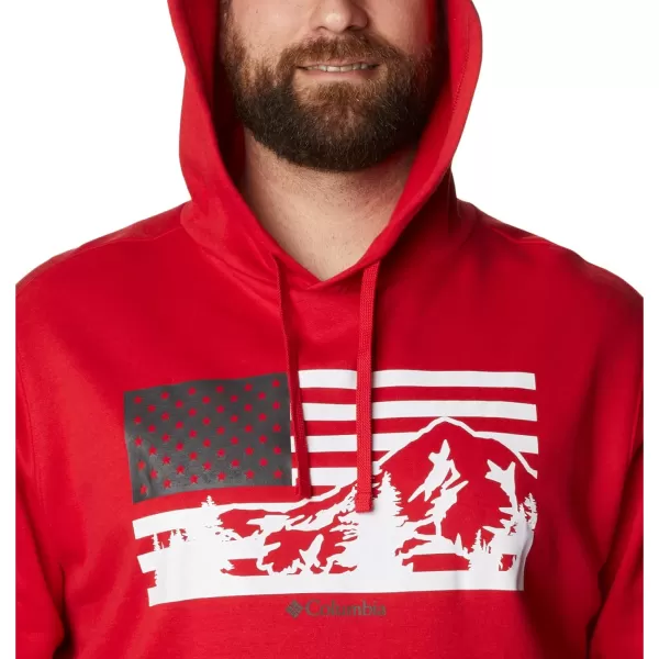 imageColumbia Mens Trek Graphic HoodieMountain RedUs Hood Flag