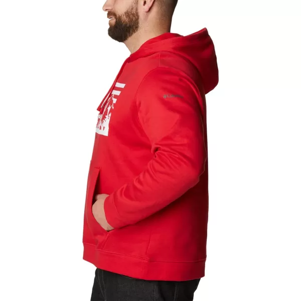 imageColumbia Mens Trek Graphic HoodieMountain RedUs Hood Flag