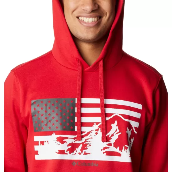 imageColumbia Mens Trek Graphic HoodieMountain RedUs Hood Flag