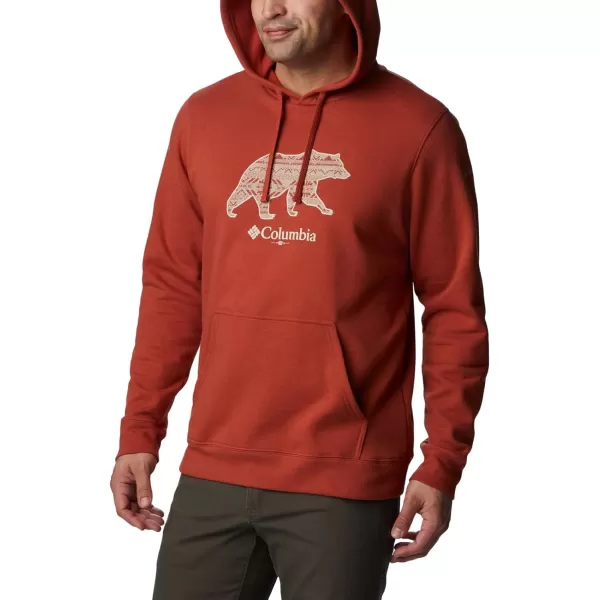 imageColumbia Mens Trek Graphic HoodieWarp Red  Bearly Checkered Peaks Graphic