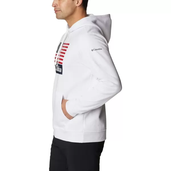 imageColumbia Mens Trek Graphic HoodieWhiteUs Flag Stamp