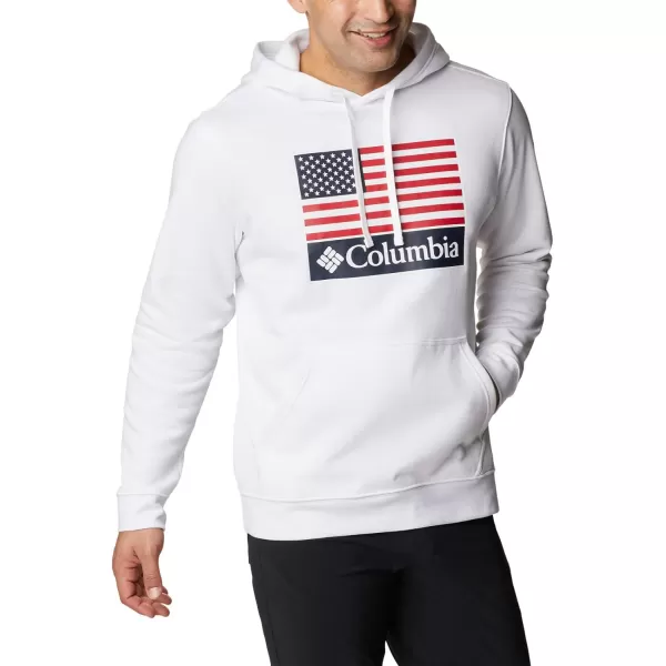 imageColumbia Mens Trek Graphic HoodieWhiteUs Flag Stamp