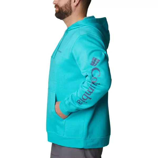 imageColumbia Mens Trek HoodieBright Aqua HeatherCsc Sleeve Logo