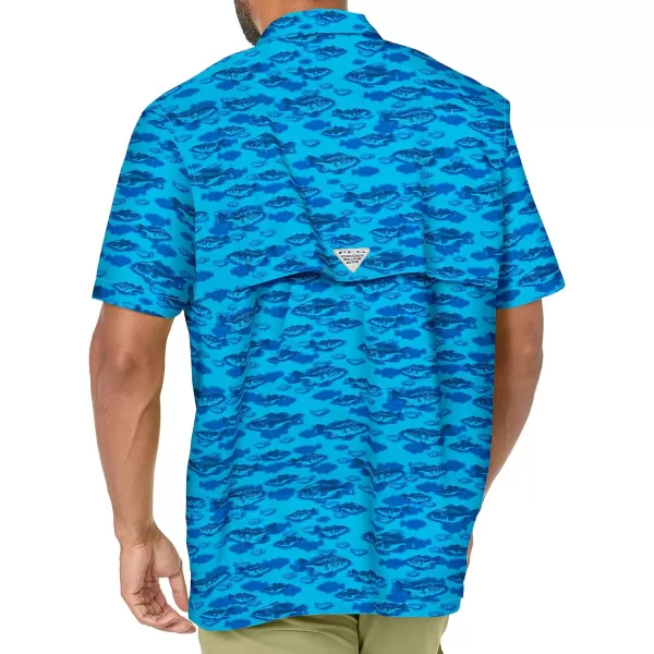 imageColumbia Mens Trollers Best Short Sleeve ShirtBlue Macaw Bigmouth Print