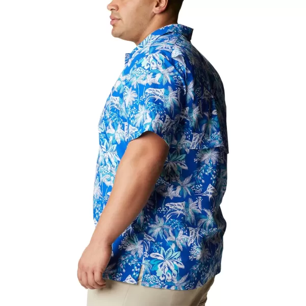 imageColumbia Mens Trollers Best Short Sleeve ShirtBlue Macaw Festive Fishin Print