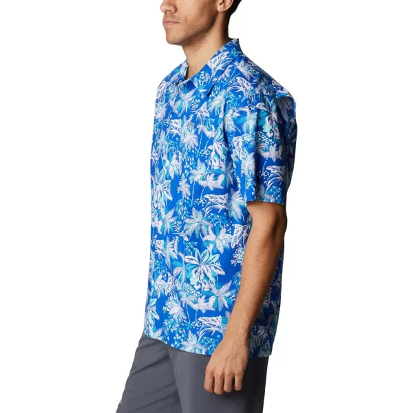 imageColumbia Mens Trollers Best Short Sleeve ShirtBlue Macaw Festive Fishin Print