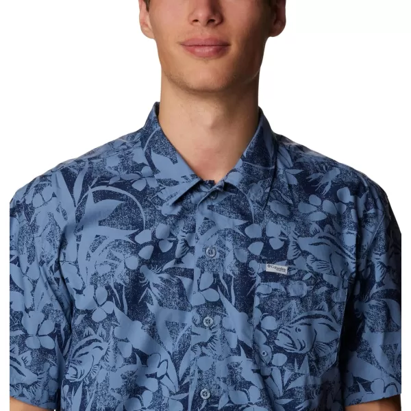 imageColumbia Mens Trollers Best Short Sleeve ShirtBluestone Basstyle Print