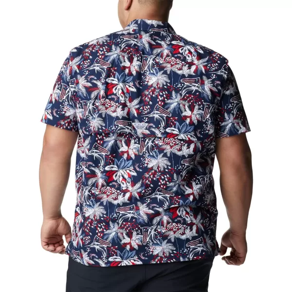 imageColumbia Mens Trollers Best Short Sleeve ShirtCollegiate Navy Fireworks Fish Print