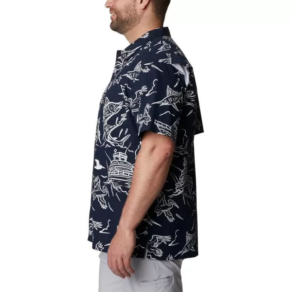 imageColumbia Mens Trollers Best Short Sleeve ShirtCollegiate Navy Mighty Marlins Print