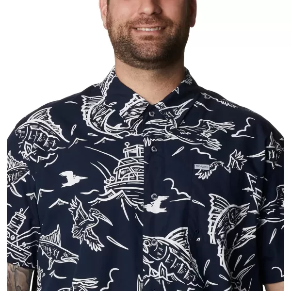 imageColumbia Mens Trollers Best Short Sleeve ShirtCollegiate Navy Mighty Marlins Print