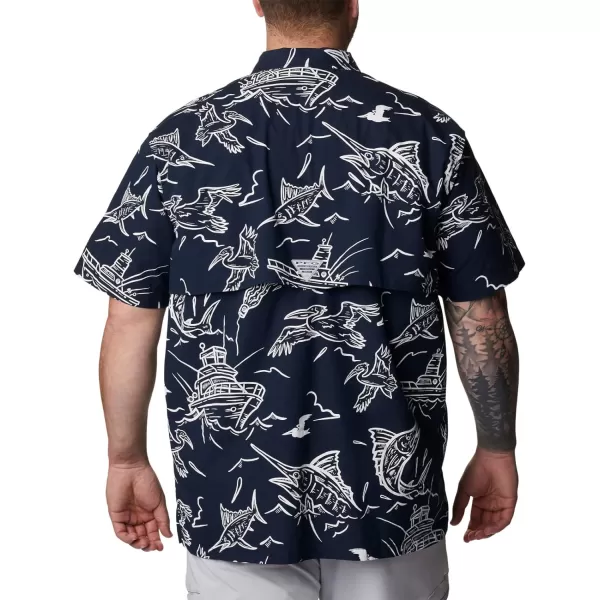 imageColumbia Mens Trollers Best Short Sleeve ShirtCollegiate Navy Mighty Marlins Print
