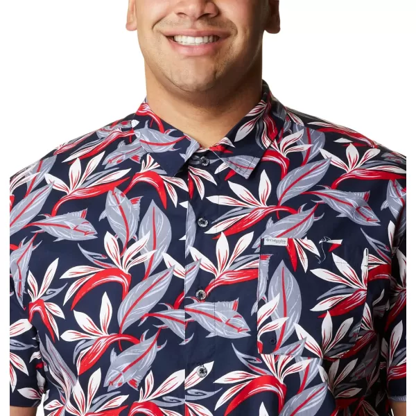 imageColumbia Mens Trollers Best Short Sleeve ShirtCollegiate Navy Tuna Paradise Print