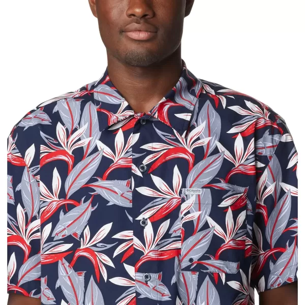 imageColumbia Mens Trollers Best Short Sleeve ShirtCollegiate Navy Tuna Paradise Print