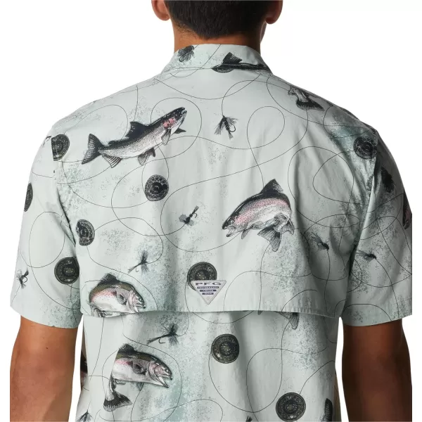 imageColumbia Mens Trollers Best Short Sleeve ShirtCool Green Freshwater Dryfly Print