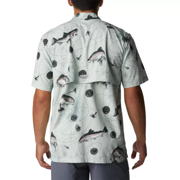 imageColumbia Mens Trollers Best Short Sleeve ShirtCool Green Freshwater Dryfly Print
