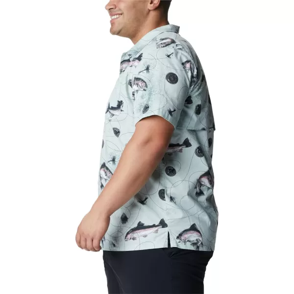 imageColumbia Mens Trollers Best Short Sleeve ShirtCool Green Freshwater Dryfly Print