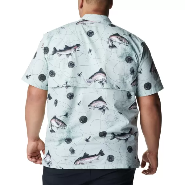 imageColumbia Mens Trollers Best Short Sleeve ShirtCool Green Freshwater Dryfly Print