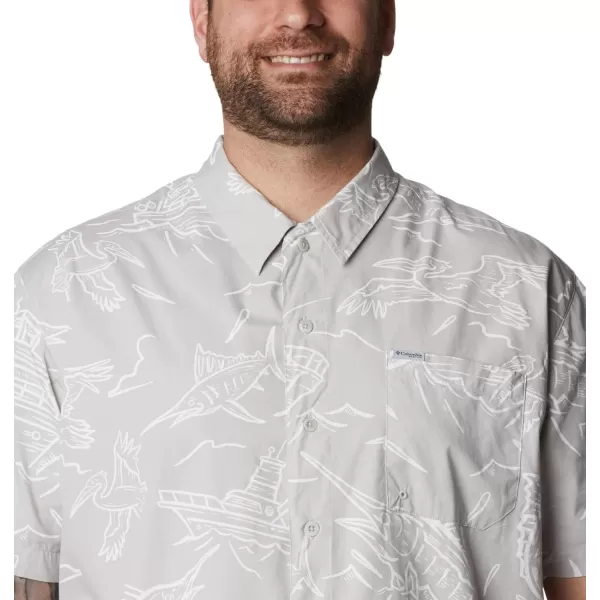 imageColumbia Mens Trollers Best Short Sleeve ShirtCool Grey Mighty Marlins Print