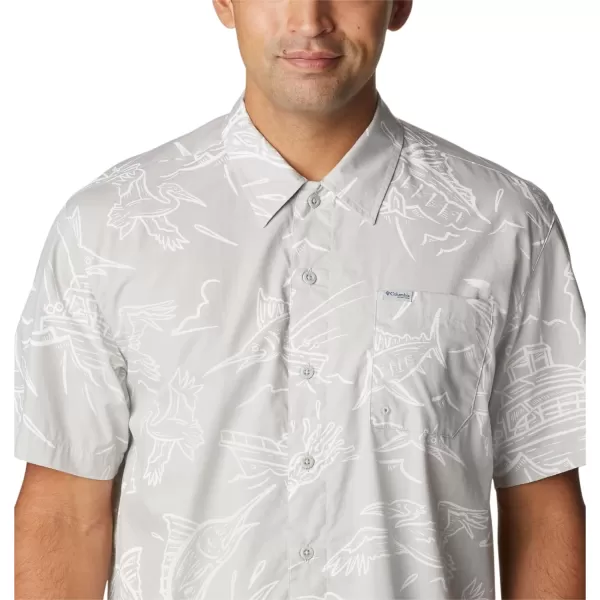 imageColumbia Mens Trollers Best Short Sleeve ShirtCool Grey Mighty Marlins Print