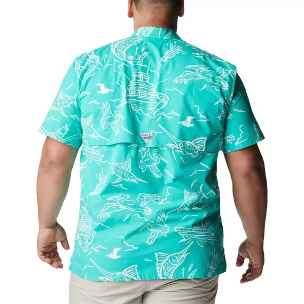 imageColumbia Mens Trollers Best Short Sleeve ShirtElectric Turquoise Mighty Marlins Print