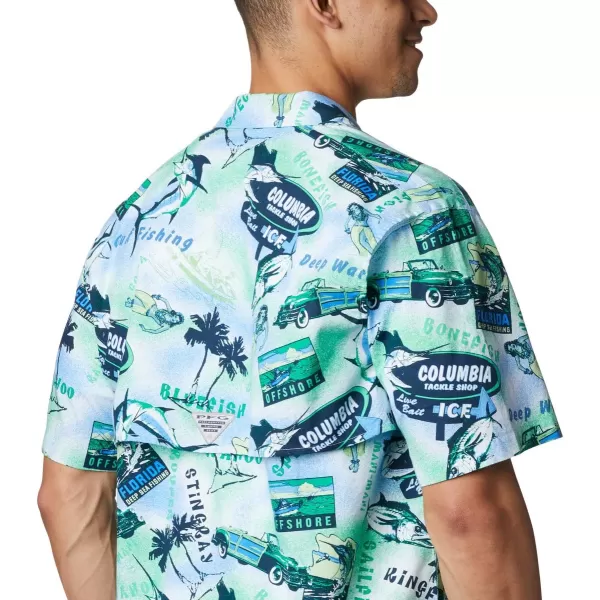imageColumbia Mens Trollers Best Short Sleeve ShirtEmerald Green Offshore Archive Print
