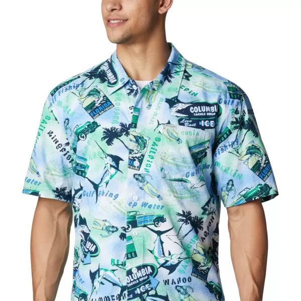 imageColumbia Mens Trollers Best Short Sleeve ShirtEmerald Green Offshore Archive Print