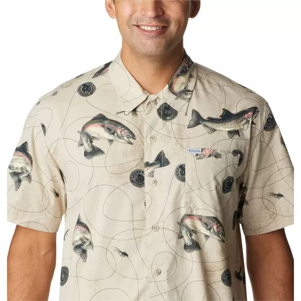imageColumbia Mens Trollers Best Short Sleeve ShirtFossil Freshwater Dryfly Print