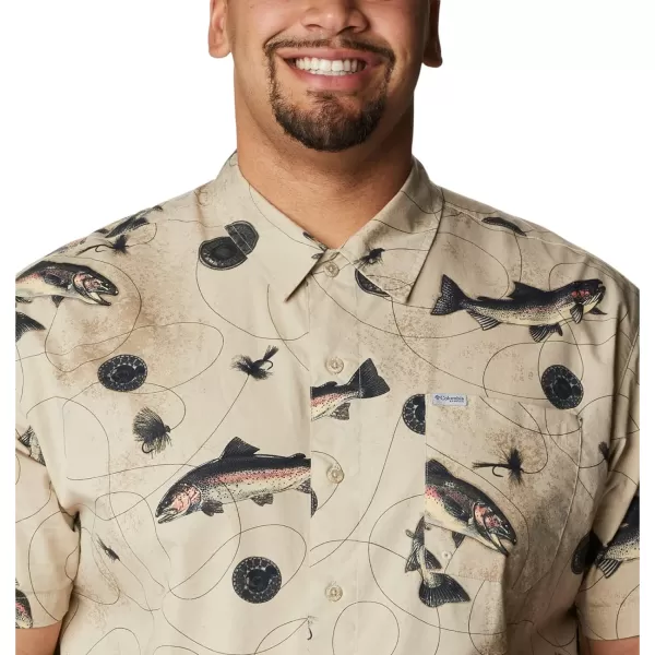 imageColumbia Mens Trollers Best Short Sleeve ShirtFossil Freshwater Dryfly Print