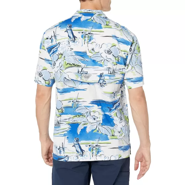 imageColumbia Mens Trollers Best Short Sleeve ShirtHarbor Blue Marina Vacation Print