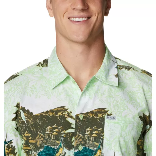 imageColumbia Mens Trollers Best Short Sleeve ShirtLime Glow Sailfish Village Print