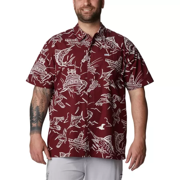imageColumbia Mens Trollers Best Short Sleeve ShirtRed Jasper Mighty Marlins Print