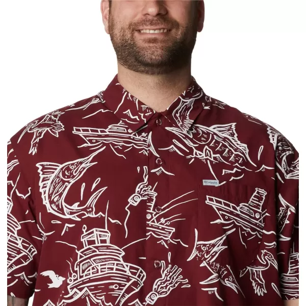 imageColumbia Mens Trollers Best Short Sleeve ShirtRed Jasper Mighty Marlins Print