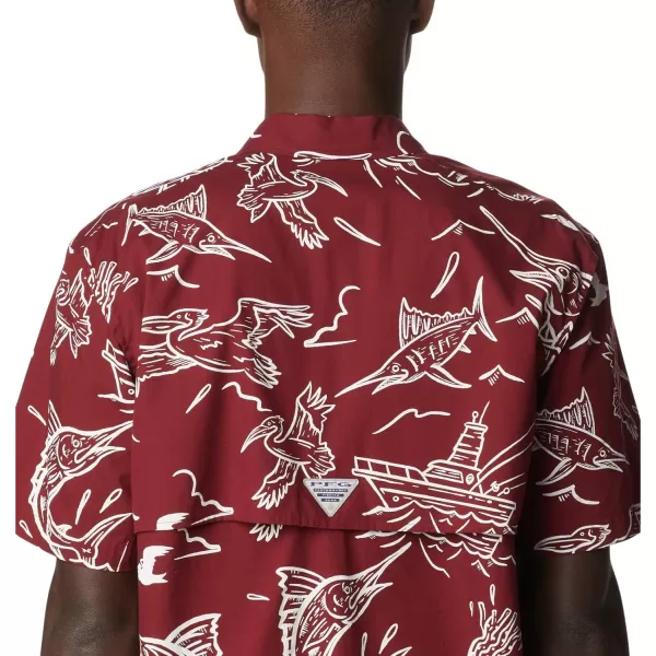 imageColumbia Mens Trollers Best Short Sleeve ShirtRed Jasper Mighty Marlins Print