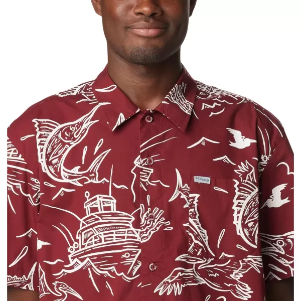 imageColumbia Mens Trollers Best Short Sleeve ShirtRed Jasper Mighty Marlins Print