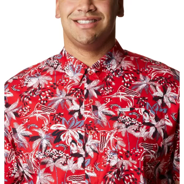imageColumbia Mens Trollers Best Short Sleeve ShirtRed Spark Fireworks Fish Print