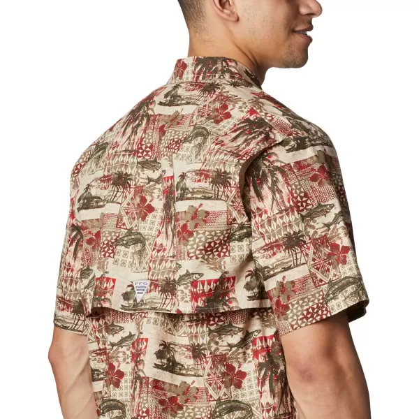 imageColumbia Mens Trollers Best Short Sleeve ShirtRed Spark Polynesian Print