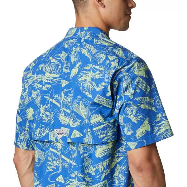 imageColumbia Mens Trollers Best Short Sleeve ShirtVivid Blue Freshwater Roots Print