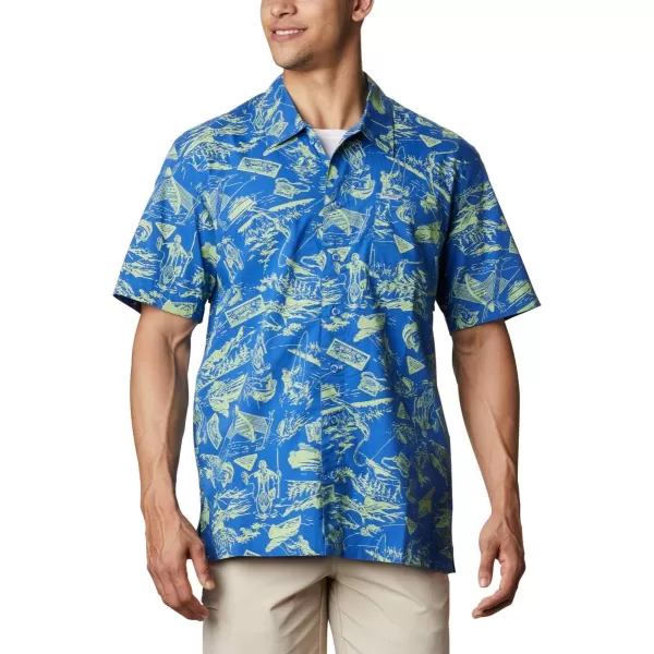 imageColumbia Mens Trollers Best Short Sleeve ShirtVivid Blue Freshwater Roots Print