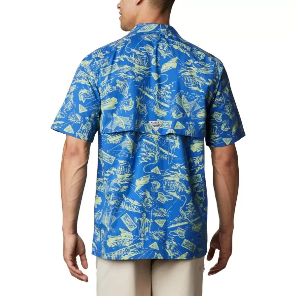 imageColumbia Mens Trollers Best Short Sleeve ShirtVivid Blue Freshwater Roots Print