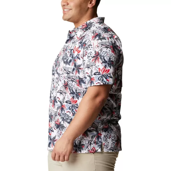 imageColumbia Mens Trollers Best Short Sleeve ShirtWhite Fireworks Fish Print
