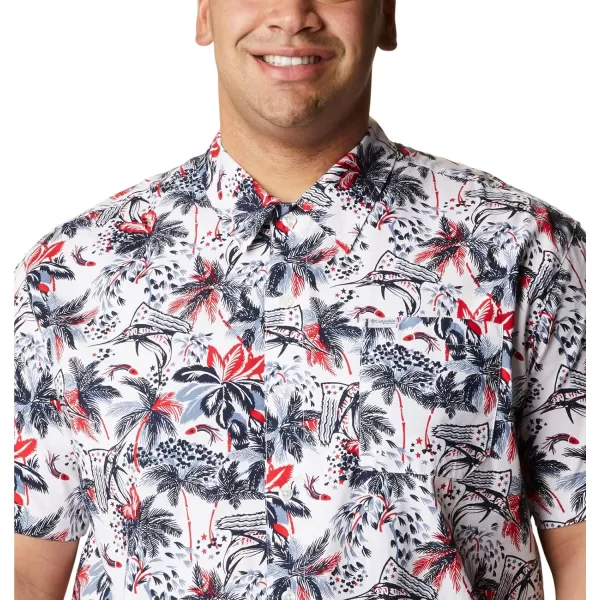 imageColumbia Mens Trollers Best Short Sleeve ShirtWhite Fireworks Fish Print