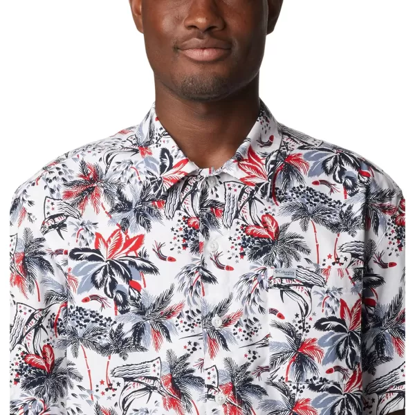 imageColumbia Mens Trollers Best Short Sleeve ShirtWhite Fireworks Fish Print