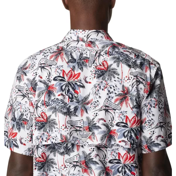 imageColumbia Mens Trollers Best Short Sleeve ShirtWhite Fireworks Fish Print