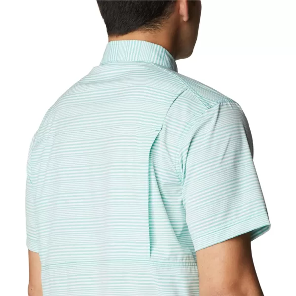 imageColumbia Mens Twisted Creek Iii Short SleeveElectric Turquoise Wave Crest Stripe