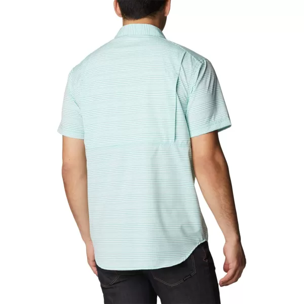 imageColumbia Mens Twisted Creek Iii Short SleeveElectric Turquoise Wave Crest Stripe