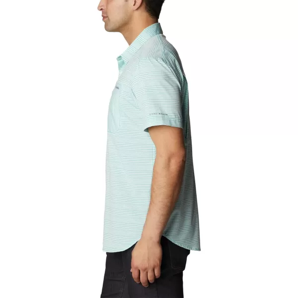 imageColumbia Mens Twisted Creek Iii Short SleeveElectric Turquoise Wave Crest Stripe