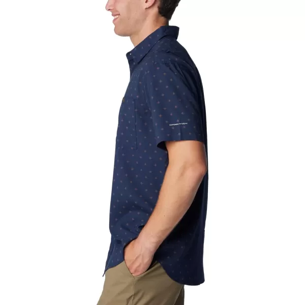 imageColumbia Mens Utilizer Printed Woven Short SleeveCollegiate Navy Dawn Dot Multicolor
