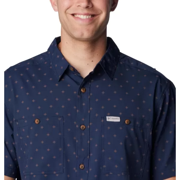 imageColumbia Mens Utilizer Printed Woven Short SleeveCollegiate Navy Dawn Dot Multicolor